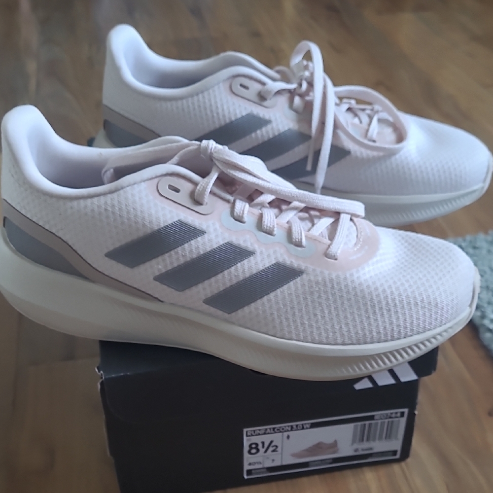 Adidas Women's Light Pink and Gray Sneakers